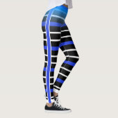 Blauw/witte horizontale streep Kies uw eigen kleur Leggings (Rechts)