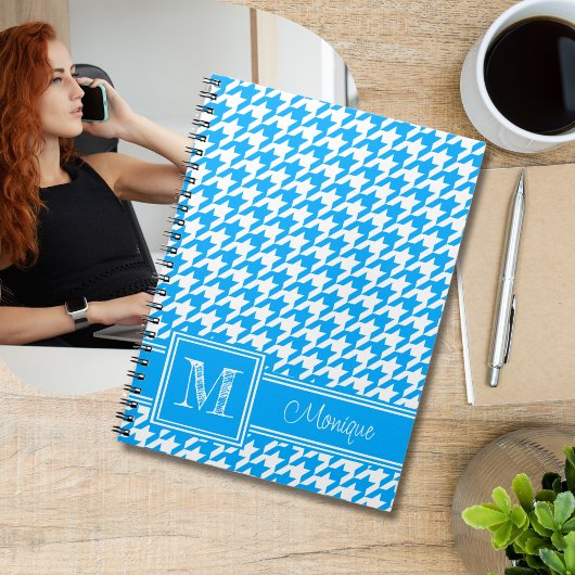 Blauw-witte horscoop | Modern monogram Notitieboek