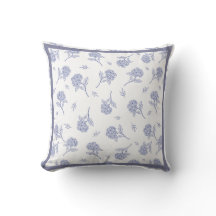 Blauw & Witte Hortensia Botanische Toile-patroon