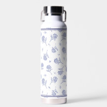 Blauw & Witte Hortensia Botanische Toile-patroon
