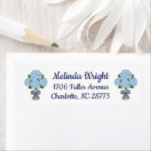 Blauw-witte hortensia etiket (Insitu)