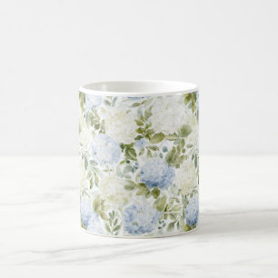 Blauw Witte Hortensia Romantische Bloemrijke Bruid Koffiemok