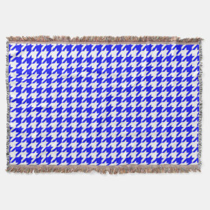 Blauw Witte Houndstooth Rutcontrole Deken