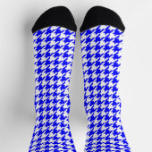 Blauw Witte Houndstooth Rutcontrole Sokken (Top)