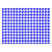 Blauw Witte Houndstooth Rutcontrole Tafelkleed (Voorkant (Horizontaal))