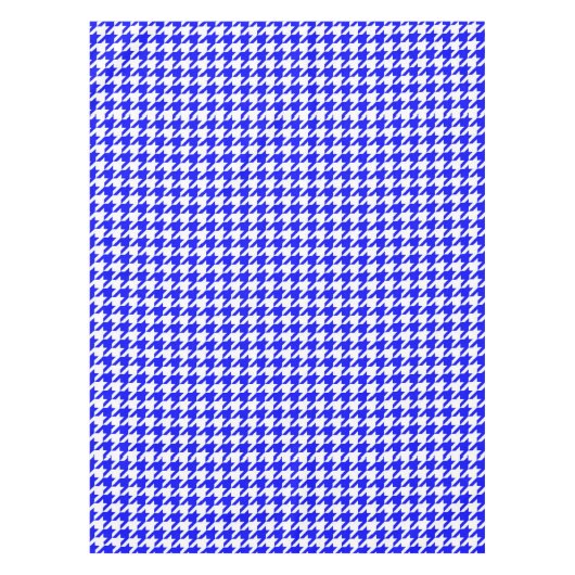 Blauw Witte Houndstooth Rutcontrole Tafelkleed (Voorkant)