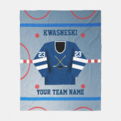 Blauw | Witte ijskop | Player Jersey Fleece Deken (Voorkant)