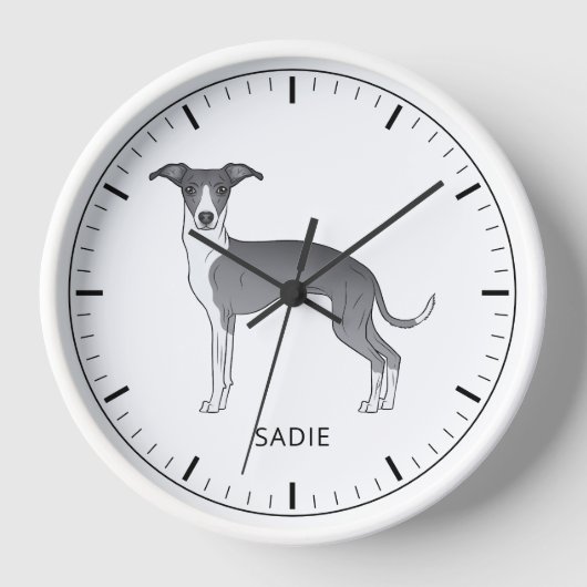 Blauw-Witte Italiaanse Windhond Met Aangepaste Tek (Voorkant)