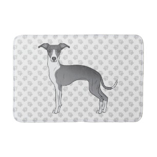 Blauw-Witte Italiaanse Windhond met poten Badmat