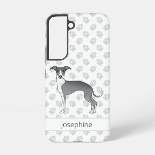 Blauw-Witte Italiaanse Windhond met poten Samsung Galaxy Hoesje