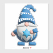 Blauw Witte Kabouter met Davidster Sticker (Vel)