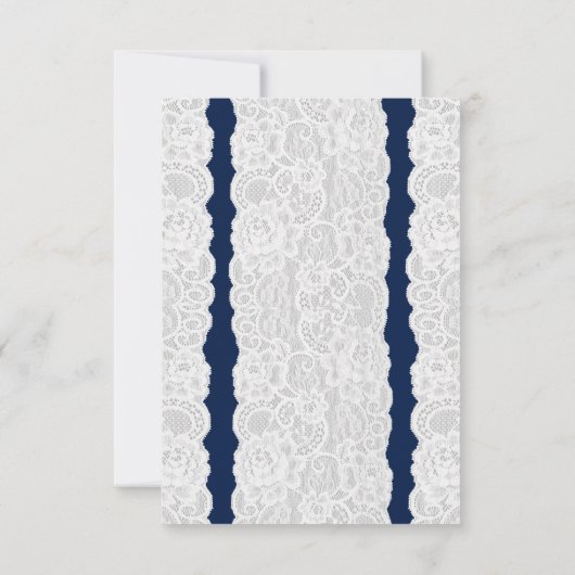 Blauw & Witte Kant Bruiloft Tafel Nummer Kaarten (Achterkant)