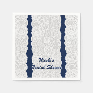 Blauw & Witte Kant Helder Elegant Rustieke Feest Servetten