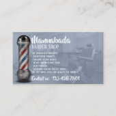 Blauw Witte Kapper paal supply winkel aangepaste f Visitekaartje (Voorkant)