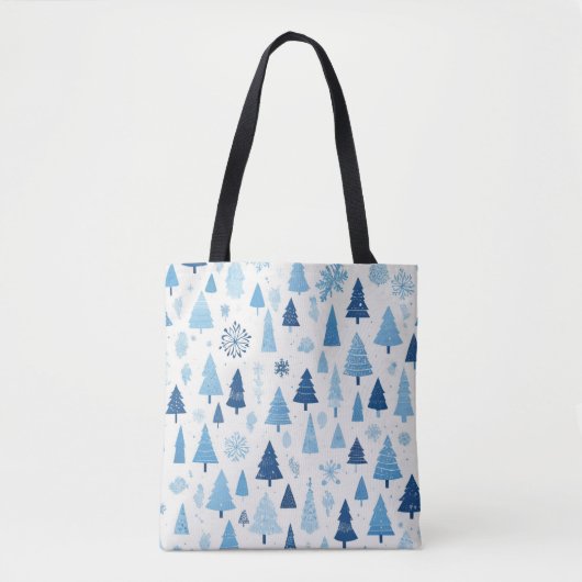 Blauw-witte kerst tote bag (Voorkant)