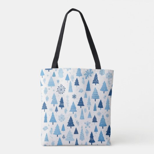 Blauw-witte kerst tote bag (Achterkant)