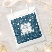 Blauw-witte kerstbomen feest bedankzakje (Geknipt)
