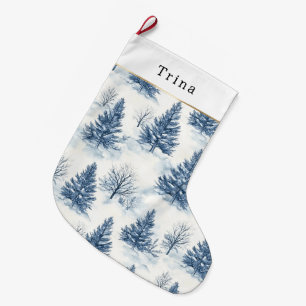 Blauw Witte Kerstbomen Grote Kerstsok