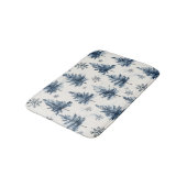 Blauw Witte Kerstbomen Sneeuwvlokken Badmat (Gekanteld)