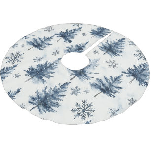 Blauw Witte Kerstbomen Sneeuwvlokken Kerstboom Rok