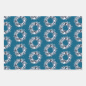 Blauw-witte kerstboom inpakpapier vel (Voorkant 3)