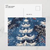 Blauw Witte Kerstboom Kerstkaart Briefkaart (Voorkant / Achterkant)