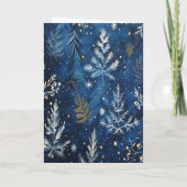 Blauw Witte Kerstboom Kerstkaart Kaart (Achterkant)