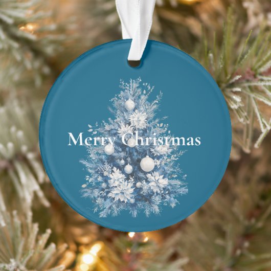 Blauw-witte kerstboom ornament (Boom)