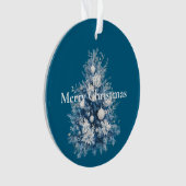 Blauw-witte kerstboom ornament (voorkant)