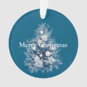 Blauw-witte kerstboom ornament (voorkant)