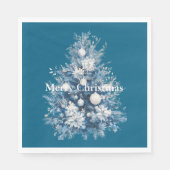 Blauw-witte kerstboom servet (Voorkant)