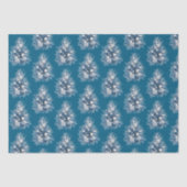 Blauw-witte kerstboom tissuepapier (Voorkant)