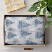 Blauw Witte Kerstdennen Tissuepapier (Geschenk)