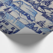 -blauw-witte-kerstfeestdag / Huis-van-Grosch Cadeaupapier (Hoek)