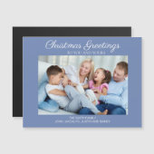 Blauw-witte kerstfotografen Magnetische Kaart (Voorkant / Achterkant)