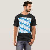 Blauw-witte kerstrendieren t-shirt (Voorkant volledig)