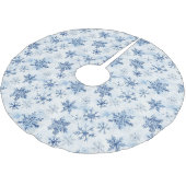Blauw Witte Kerstsneeuwvlokken Kerstboom Rok (Gekanteld)