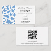Blauw & Witte Koe Print, QR-code Visitekaartje (Voorkant / Achterkant)