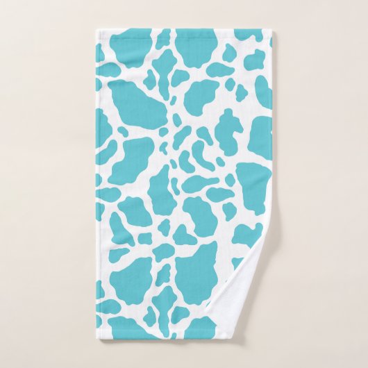 Blauw & Witte Koeienvlekken Dierprintpatroon Bad Handdoek (Handdoek)