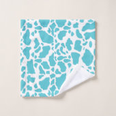 Blauw & Witte Koeienvlekken Dierprintpatroon Bad Handdoek (Wasdoekje)