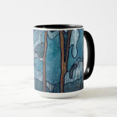 Blauw-witte koffie mok (Voorkant rechts)