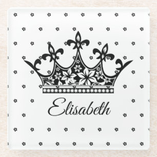 Blauw-witte koninginnenkroop, mooie vintage glazen onderzetter