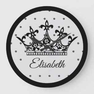 Blauw-witte koninginnenkroop, mooie vintage grote klok