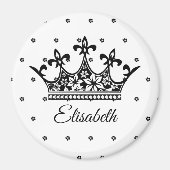 Blauw-witte koninginnenkroop, mooie vintage magneet (Voorkant)