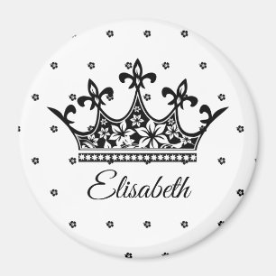 Blauw-witte koninginnenkroop, mooie vintage magneet