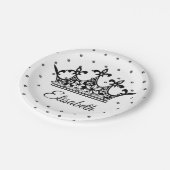 Blauw-witte koninginnenkroop, mooie vintage papieren bordje (Gekanteld)