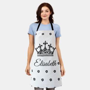Blauw-witte koninginnenkroop, mooie vintage schort