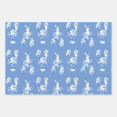 Blauw-witte kreeftenwikkelbladen inpakpapier vel (Voorkant)