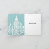 Blauw-witte kroonluchter dank u bedankkaart (Binnen)