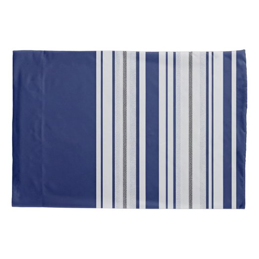 Blauw-witte Kussensloop met zwarte accenten (Achterkant)